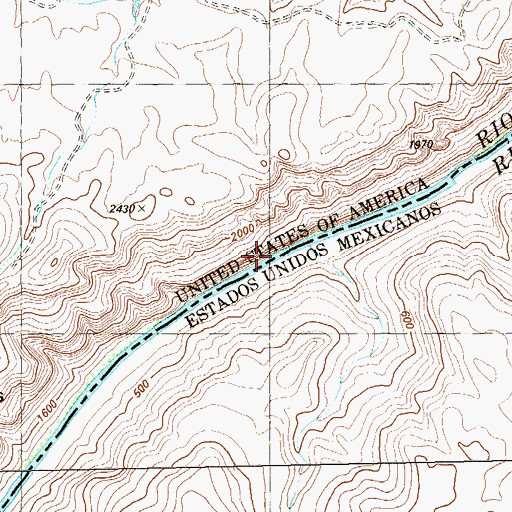 Topographic Map of Rio Grande Wild and Scenic River, TX