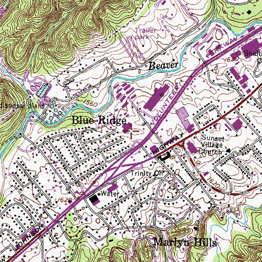 Topographic Map of Volunteer Post Office, TN