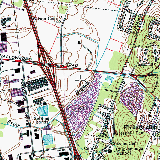 Topographic Map of Chattanooga Post Office, TN