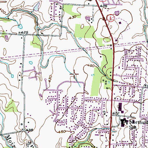 Topographic Map of North Jackson Post Office, TN