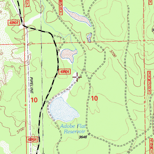 Topographic Map of Adobe Flat Reservoir, CA
