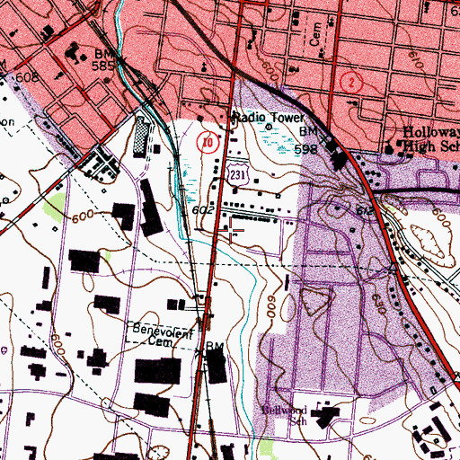 Topographic Map of Church Street Station Post Office, TN