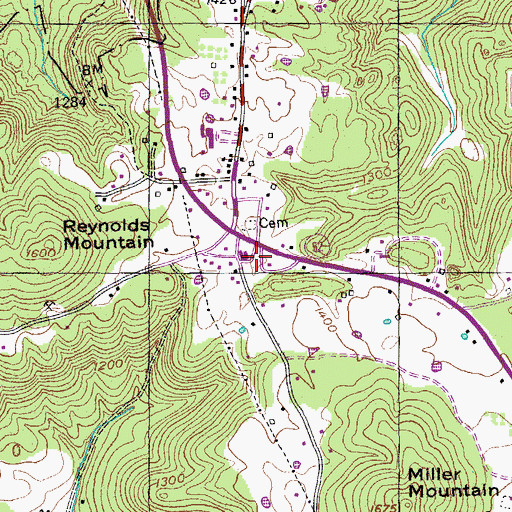 Topographic Map of Allons Post Office, TN
