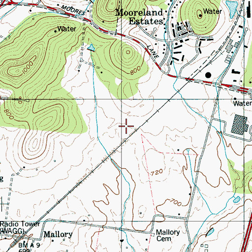 Topographic Map of Brentwood Carrier Annex Post Office, TN