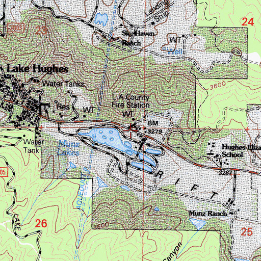 Topographic Map of Los Angeles County Fire Department Station 78, CA