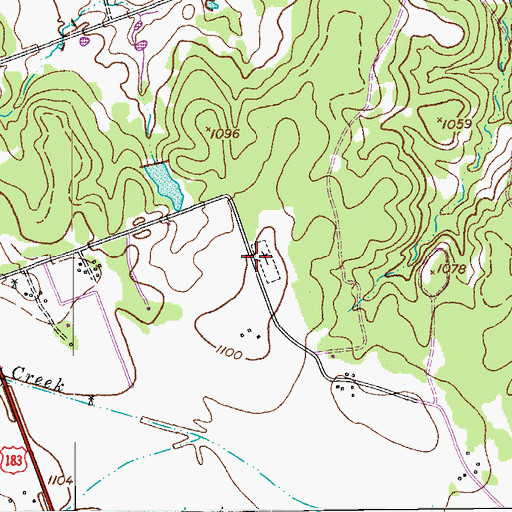 Topographic Map of Mount Moriah Cemetery, TX