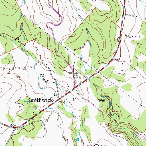 Topographic Map of Smithwick Cemetery, TX