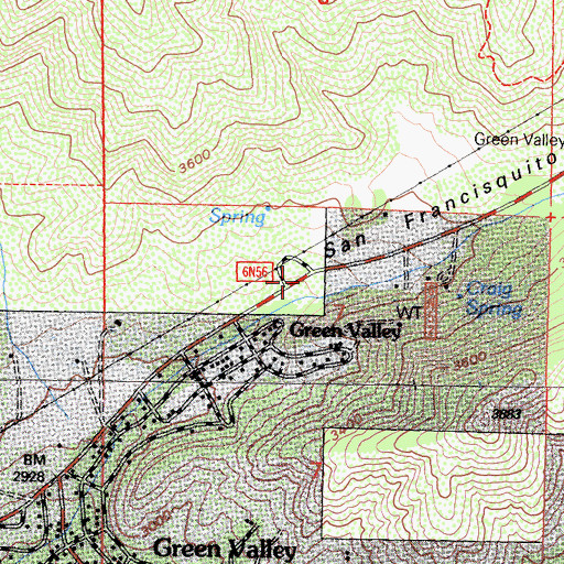 Topographic Map of San Francisquito Campground, CA