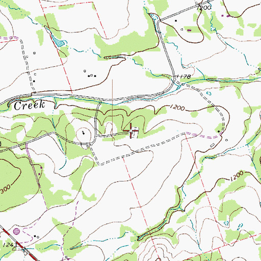 Topographic Map of Oatmill Cemetery, TX