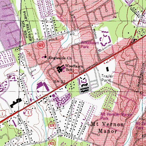 Topographic Map of Engelside Post Office, VA