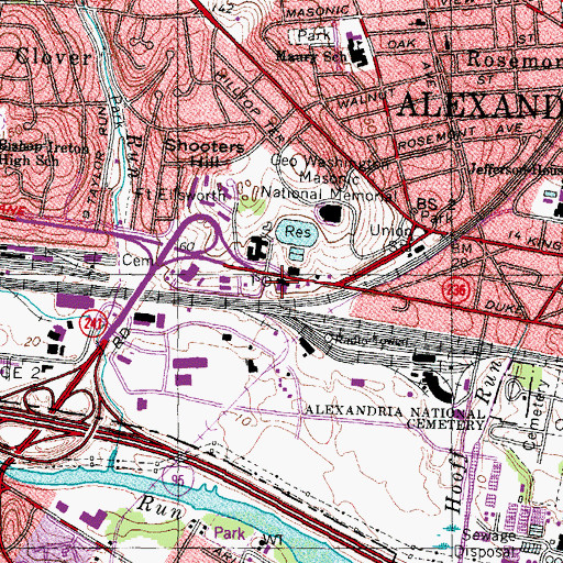 Topographic Map of Memorial Annex Post Office, VA