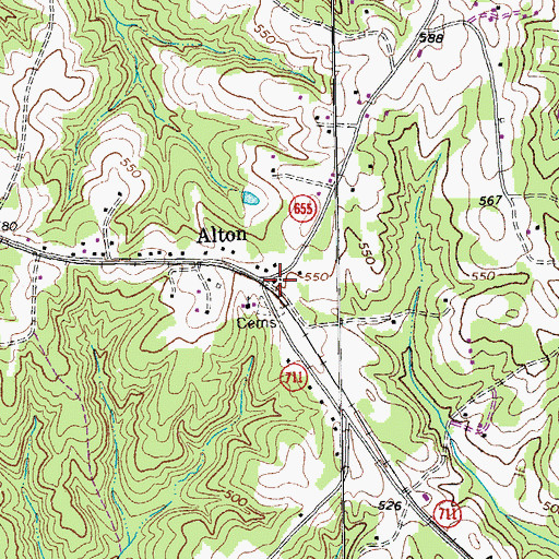 Topographic Map of Alton Post Office, VA
