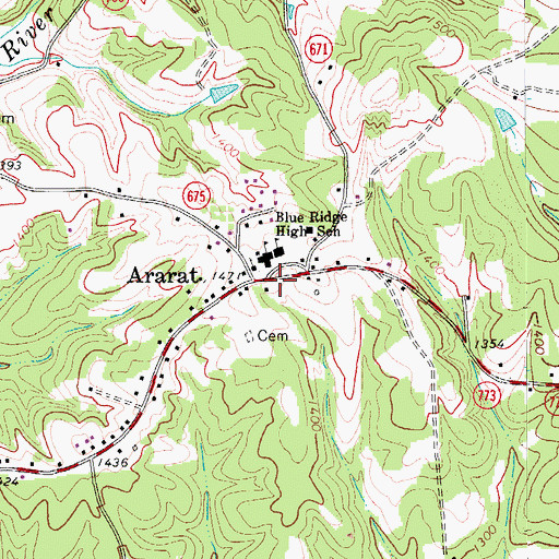 Topographic Map of Ararat Post Office, VA