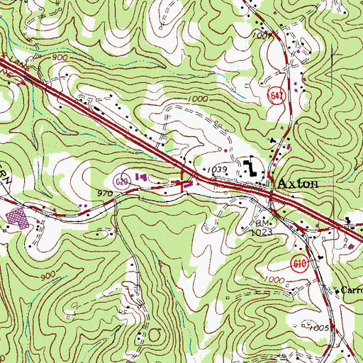 Topographic Map of Axton Post Office, VA