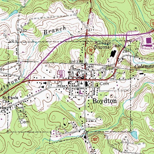 Topographic Map of Boydton Post Office, VA