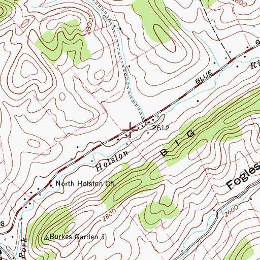 Topographic Map of Ceres Post Office, VA