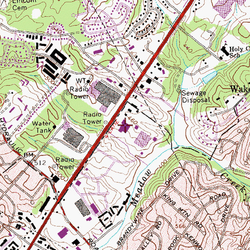 Topographic Map of Charlottesville Post Office, VA