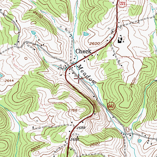 Topographic Map of Check Post Office, VA