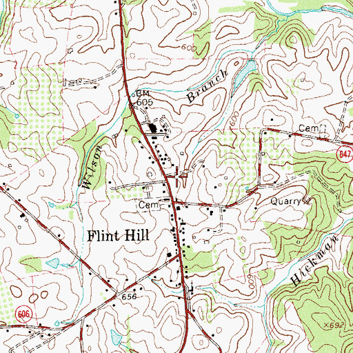 Topographic Map of Flint Hill Post Office, VA