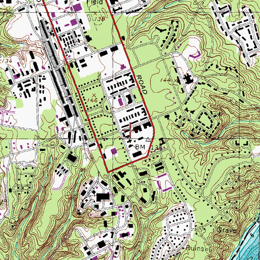 Topographic Map of Fort Belvoir Post Office, VA