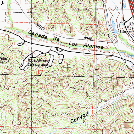 Topographic Map of Los Alamos Campground, CA