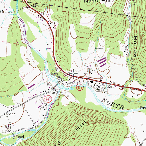 Topographic Map of Fulks Run Post Office, VA