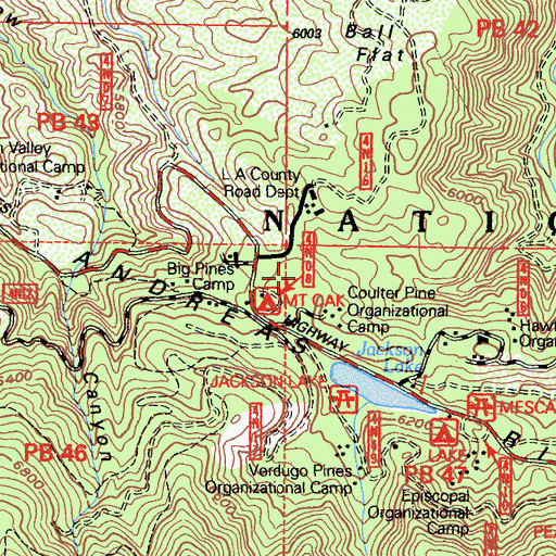 Topographic Map of Ball Target Shooting Area, CA