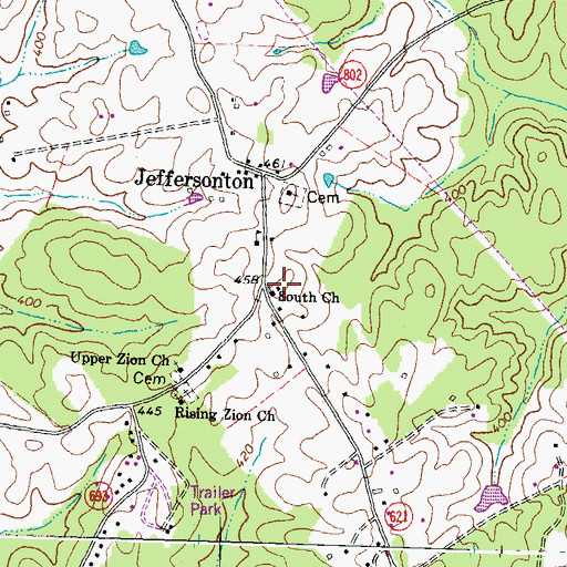 Topographic Map of Jeffersonton Post Office, VA