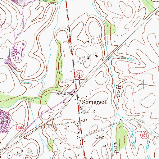 Topographic Map of Somerset Post Office, VA