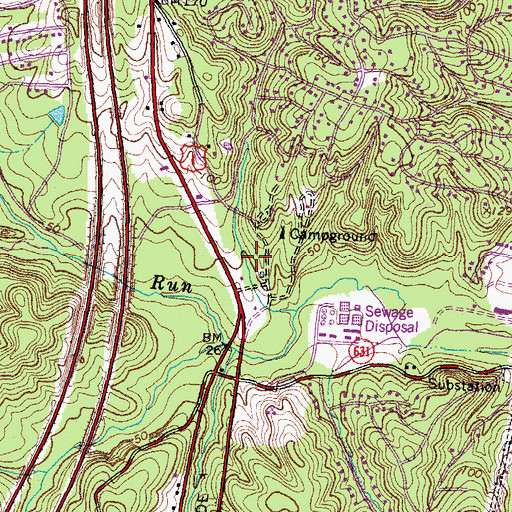 Topographic Map of Stafford Post Office, VA