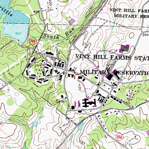 Topographic Map of Vint Hill Farms Post Office, VA