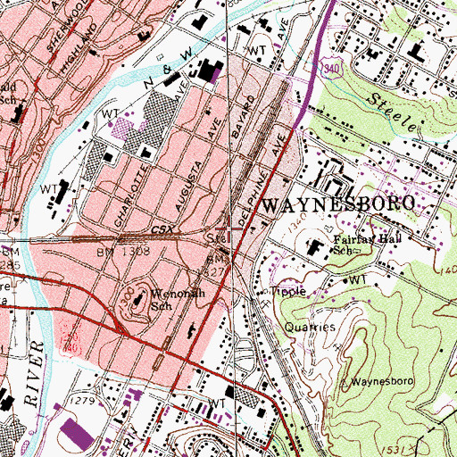 Topographic Map of Park Post Office, VA