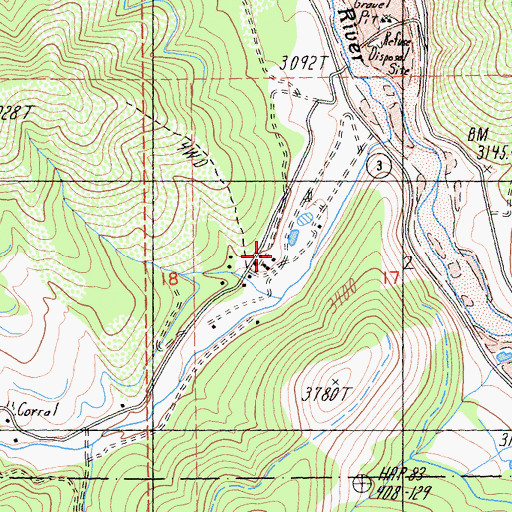 Topographic Map of Hjertager Mill, CA