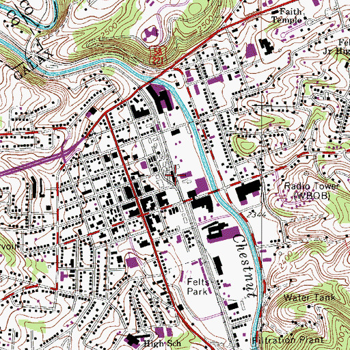 Topographic Map of Galax Post Office, VA