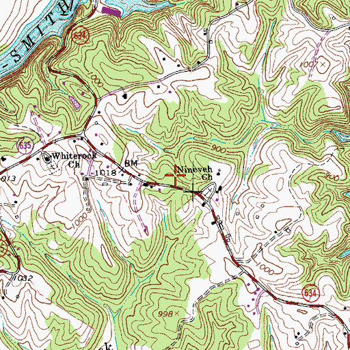 Topographic Map of Hardy Post Office, VA