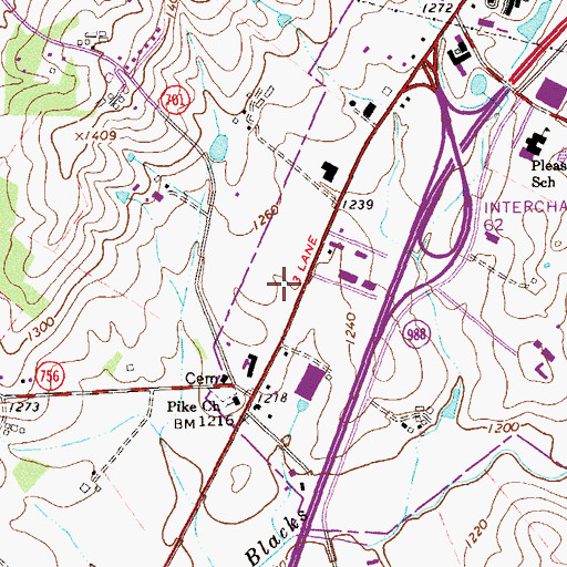 Topographic Map of Harrisonburg Post Office, VA