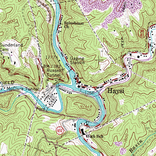 Topographic Map of Haysi Post Office, VA