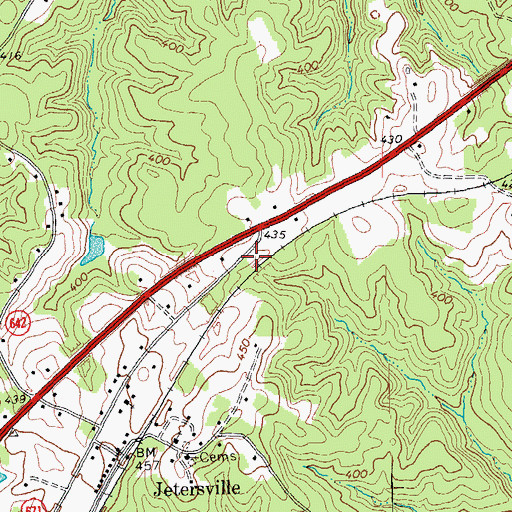 Topographic Map of Jetersville Post Office, VA