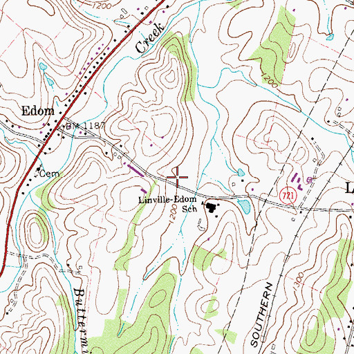 Topographic Map of Linville Post Office, VA