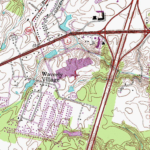 Topographic Map of Mall Station Post Office, VA