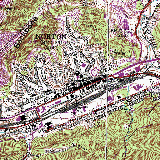 Topographic Map of Norton Post Office, VA
