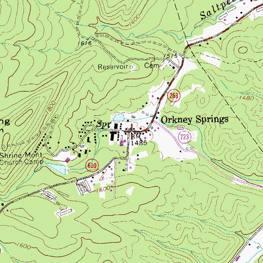 Topographic Map of Orkney Springs Post Office, VA