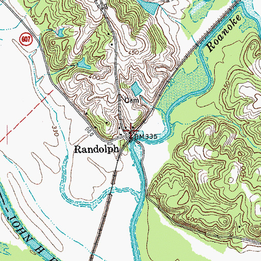 Topographic Map of Randolph Post Office, VA