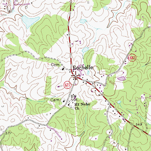 Topographic Map of Rochelle Post Office, VA