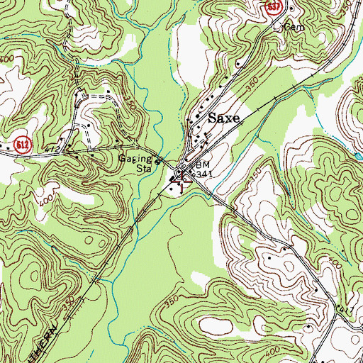 Topographic Map of Saxe Post Office, VA