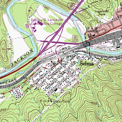 Topographic Map of Selma Post Office, VA