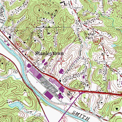 Topographic Map of Stanleytown Post Office, VA
