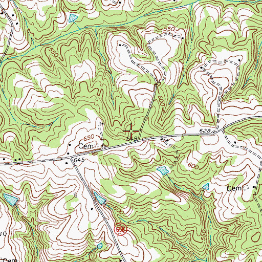 Topographic Map of Sutherlin Post Office, VA