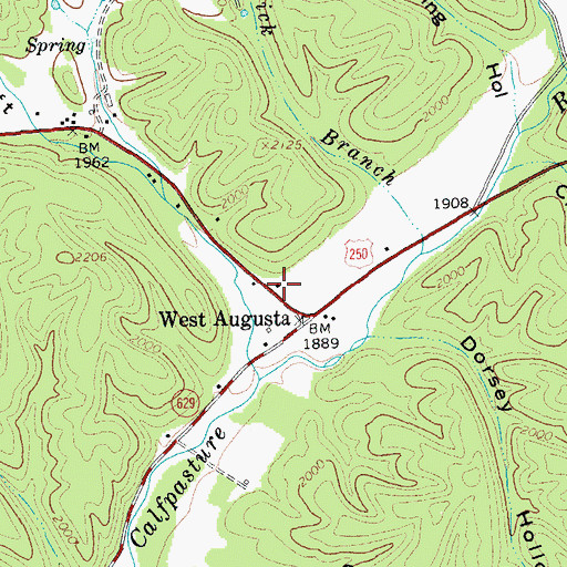 Topographic Map of West Augusta Post Office, VA