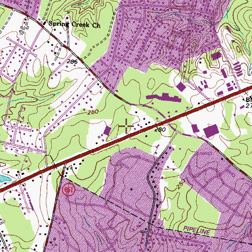 Topographic Map of Genito Post Office, VA